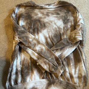 TALULAH Small brown tie-dye long sleeve shirt